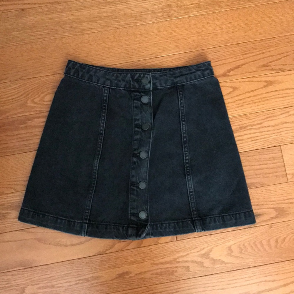 Topshop Black Jean Skirt